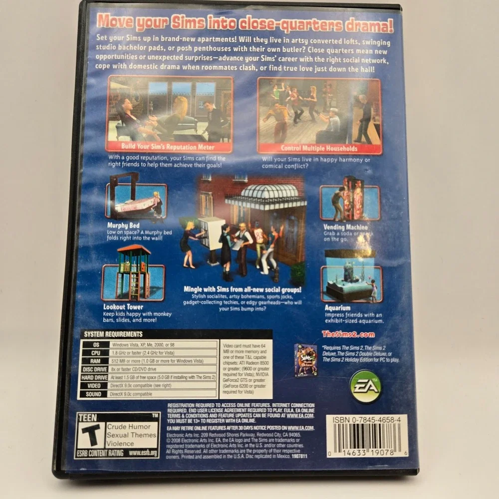 EA Games The Sims 2 PC Game Lot Base + 3 Expansion‎ Packs Apartment Life Seasons